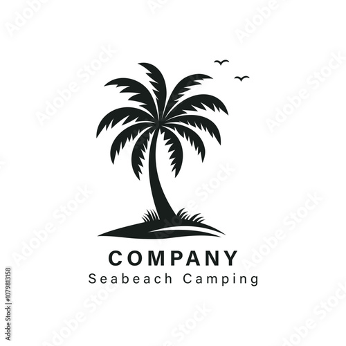Wallpaper Mural Palm Tree Silhouette Isolated on White Background Torontodigital.ca