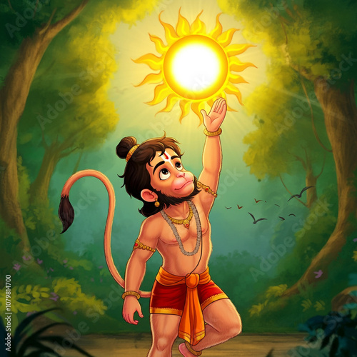 Young Lord Hanuman attempti...