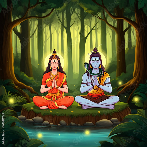 Lord Shiva and Goddess Parv...