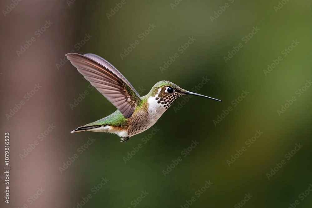 Intimate Portrait of a Hummingbird in Flight Captured Up Close Intimate Portrait of a Hummingbird in Flight Captured Up Close
