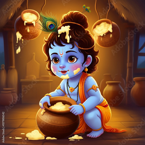 Little Lord Krishna stealin...