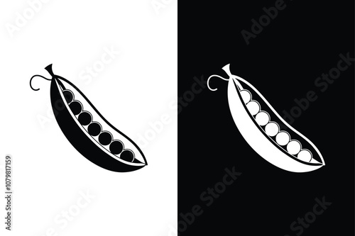 Peas Icon Pack. Flat Glyph Silhouettes for Peas and Beans Illustrations