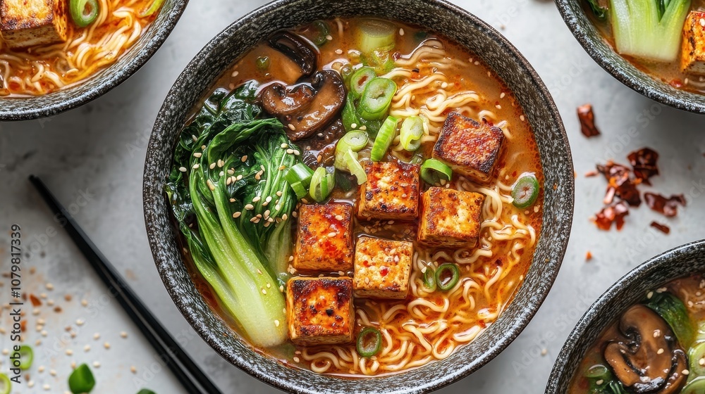 Closeup of a bowl of ramen noodles. This photo is perfect for use in any food blog, recipe, or menu. Closeup of a bowl of ramen noodles. This photo is perfect for use in any food blog, recipe, or menu.