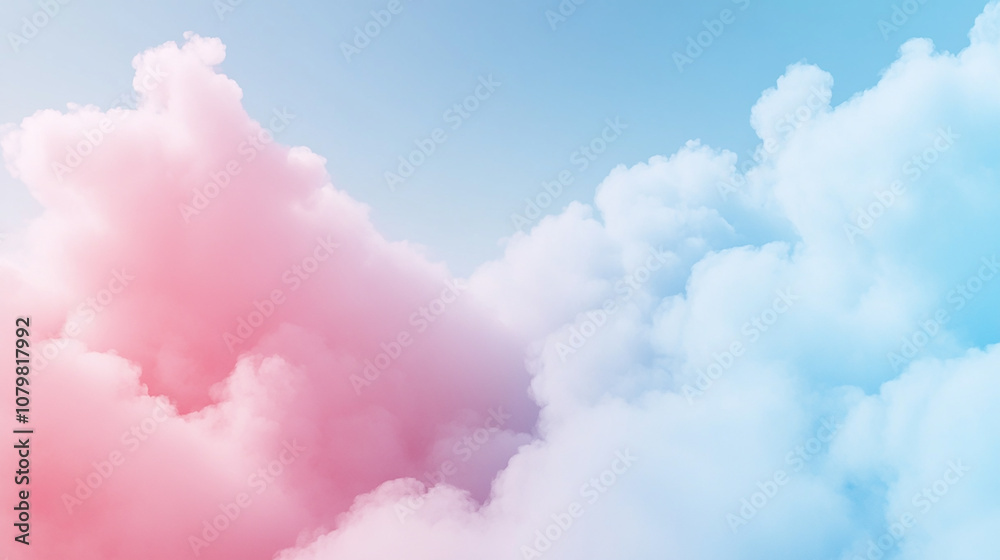 Pastel pink and blue clouds in a clear sky. Pastel pink and blue clouds in a clear sky.