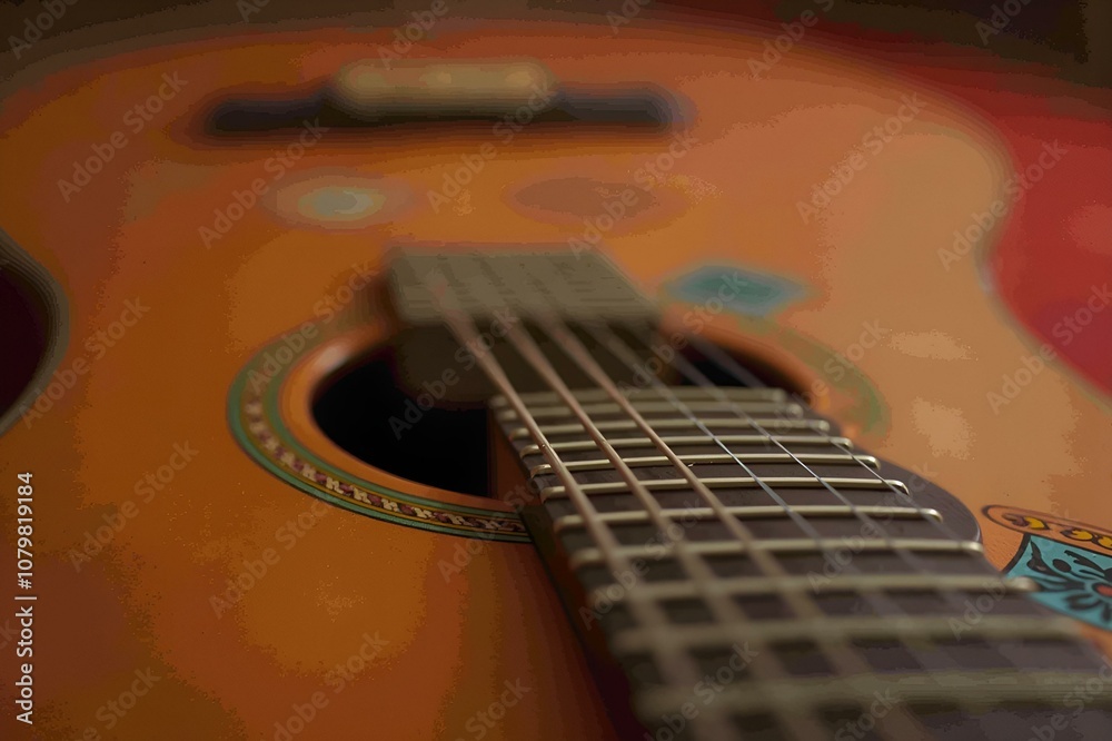 Fototapeta premium acoustic guitar close up