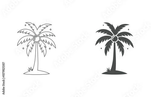 Wallpaper Mural palm trees on a beach Torontodigital.ca