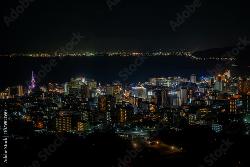 別府グローバルタワーから見る別府市の夜景