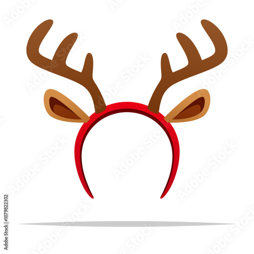 Christmas reindeer antlers headband vector isolated illustration