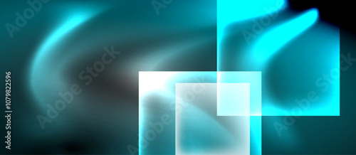 Dark neon colors with glass square shapes