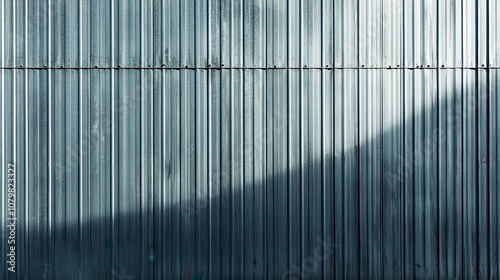Wallpaper Mural Corrugated metal wall with shadow. A great background image for your design projects, showcasing a gritty, industrial aesthetic. Torontodigital.ca