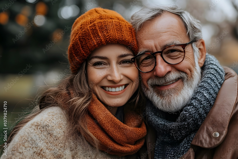 A portrait of a senior couple smiling, concept of health insurance A portrait of a senior couple smiling, concept of health insurance