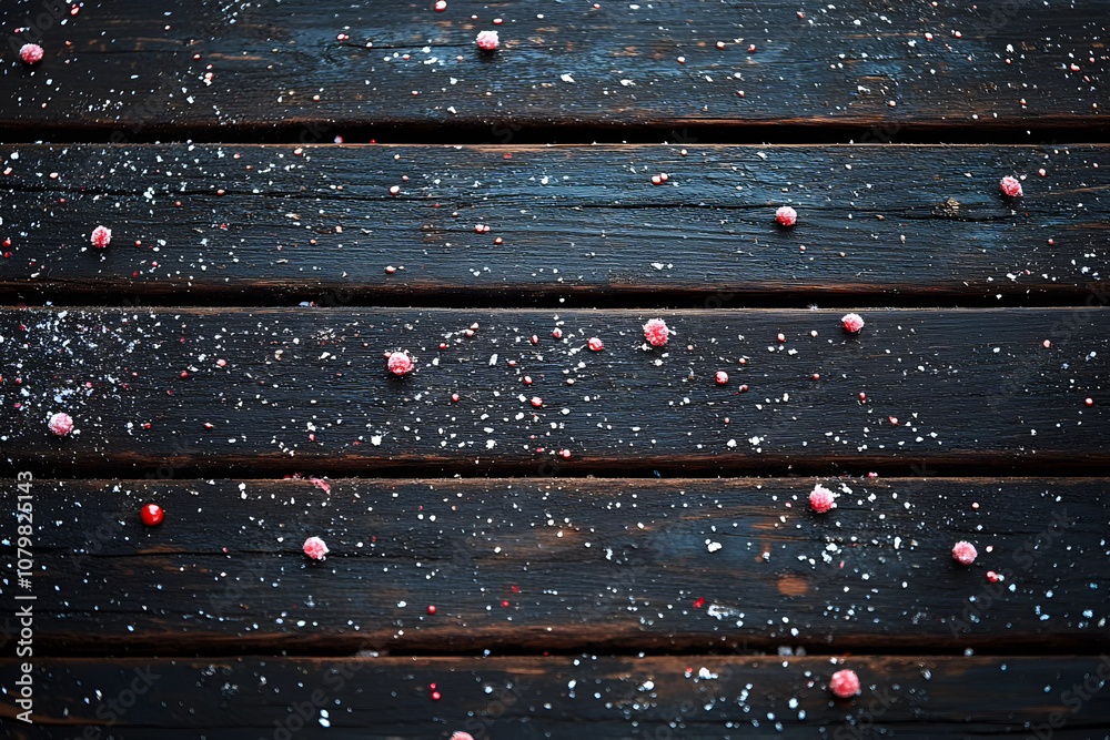Christmas candies with a wooden table background Christmas candies with a wooden table background