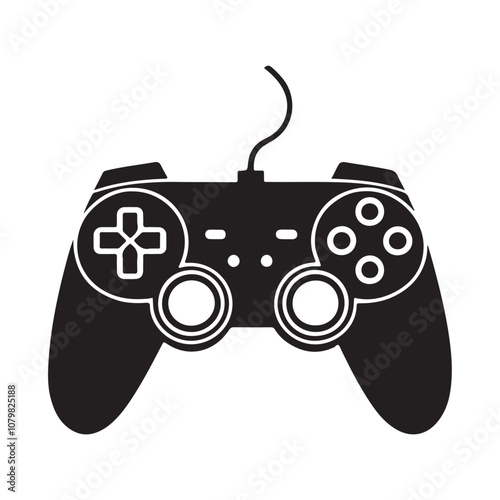 video game controller, black silhouette