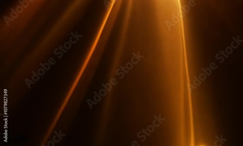 Abstract light rays with golden and bright colors illuminating a dark background, creating a sense of mystery and depth in a captivating scene.