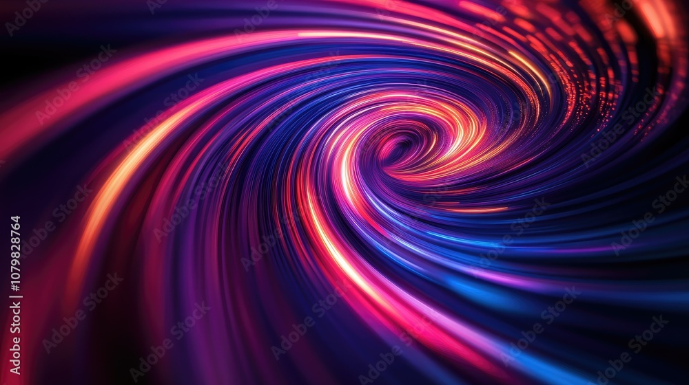 Abstract colorful swirl with bright light lines, digital art. Abstract colorful swirl with bright light lines, digital art.