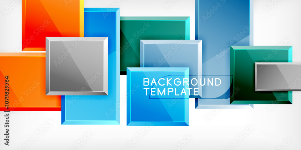 Glass toy style square shapes abstract design. Vector Illustration For Wallpaper, Banner, Background, Card, Book Illustration, landing page Glass toy style square shapes abstract design. Vector Illustration For Wallpaper, Banner, Background, Card, Book Illustration, landing page