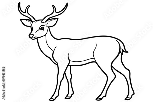 Elegant Deer | isolated vector illustration on white background