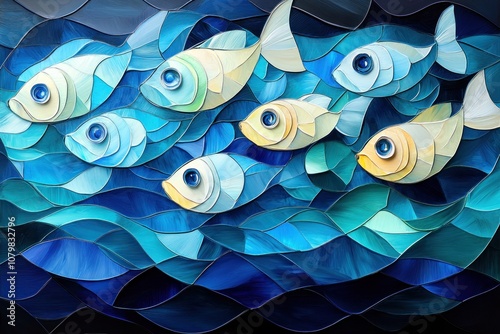 School of Fish in Mosaic Ocean photo