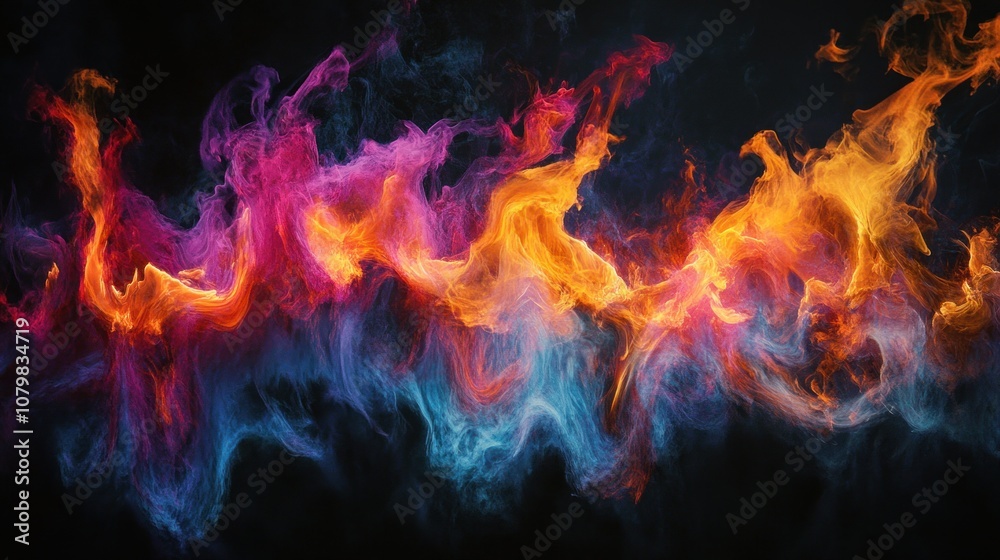 Abstract Flame with Purple and Blue Smoke Abstract Flame with Purple and Blue Smoke