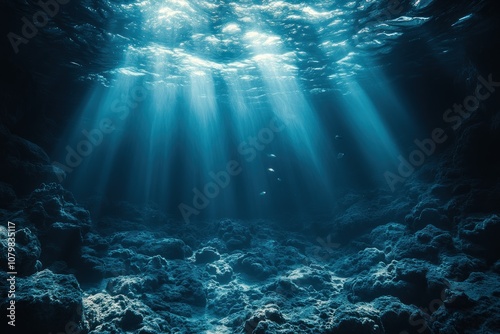 Wallpaper Mural Ocean Underwater Sunbeams Torontodigital.ca