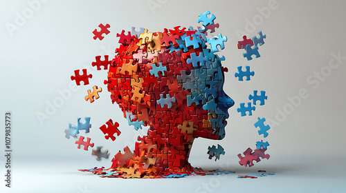 Fragmented ADHD Brain Illustration Children Perspective Digital Art Conceptualization Creative Environment Educational Insight