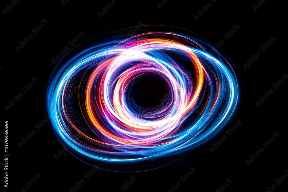 Swirl of neon on black background. Swirl of neon on black background.