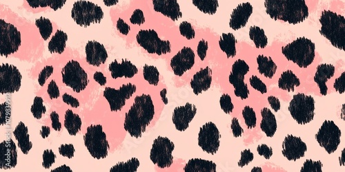 Pink and Black Leopard Print Seamless Abstract Pattern

