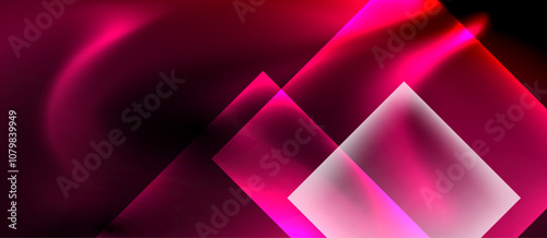 Dark neon colors with glass square shapes