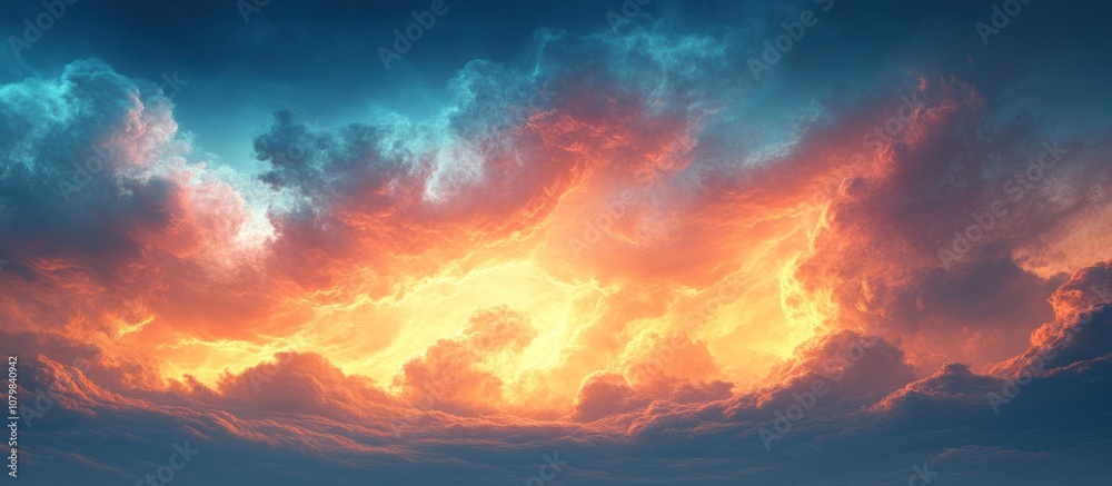 Obraz premium Fiery Sunset Clouds