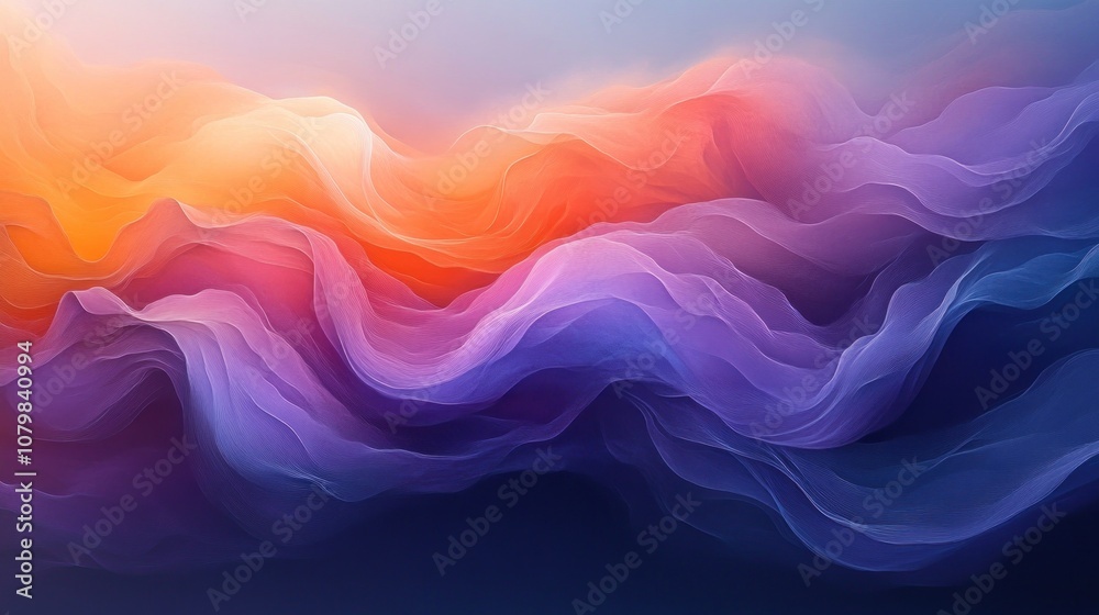 Abstract Colorful Swirling Waves