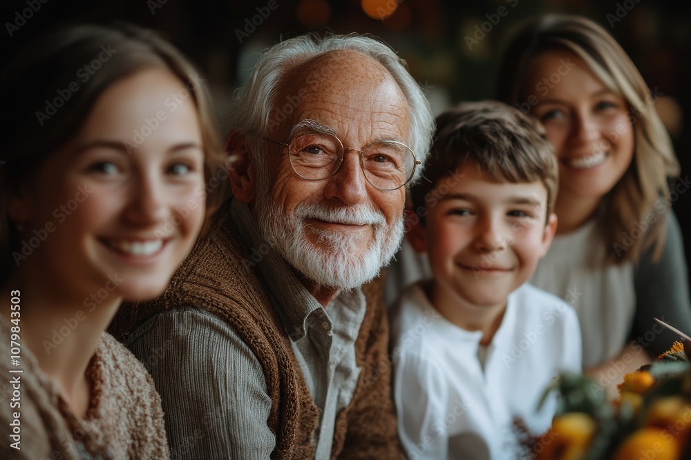 Portrait of a cheerful family of four generations enjoying time together Portrait of a cheerful family of four generations enjoying time together