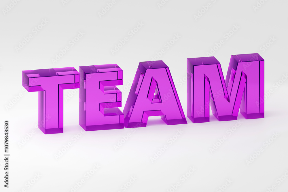 Luxury purple glass cubes or boxes inscription team on grey podium, soft light, smooth background, 3d rendering Luxury purple glass cubes or boxes inscription team on grey podium, soft light, smooth background, 3d rendering