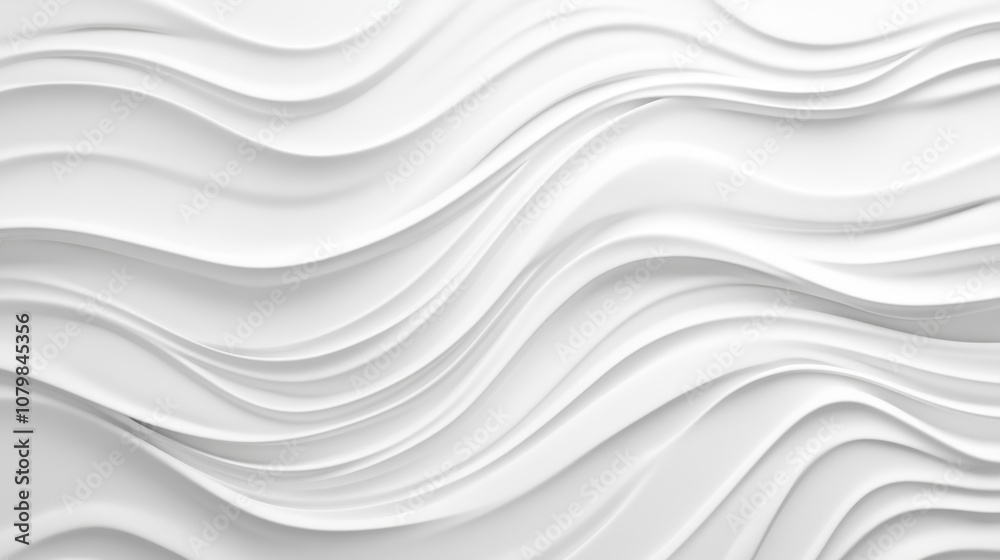 Abstract white wave pattern creating a textured, modern design.