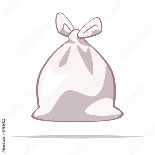 Plastic garbage trash bag vector isolated illustration