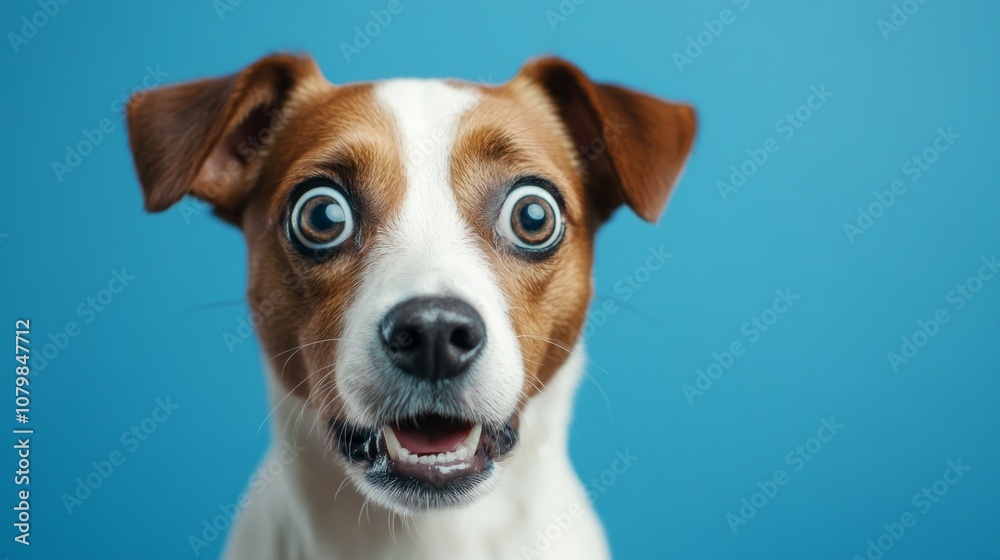 A dog with big eyes and a smile on its face A dog with big eyes and a smile on its face
