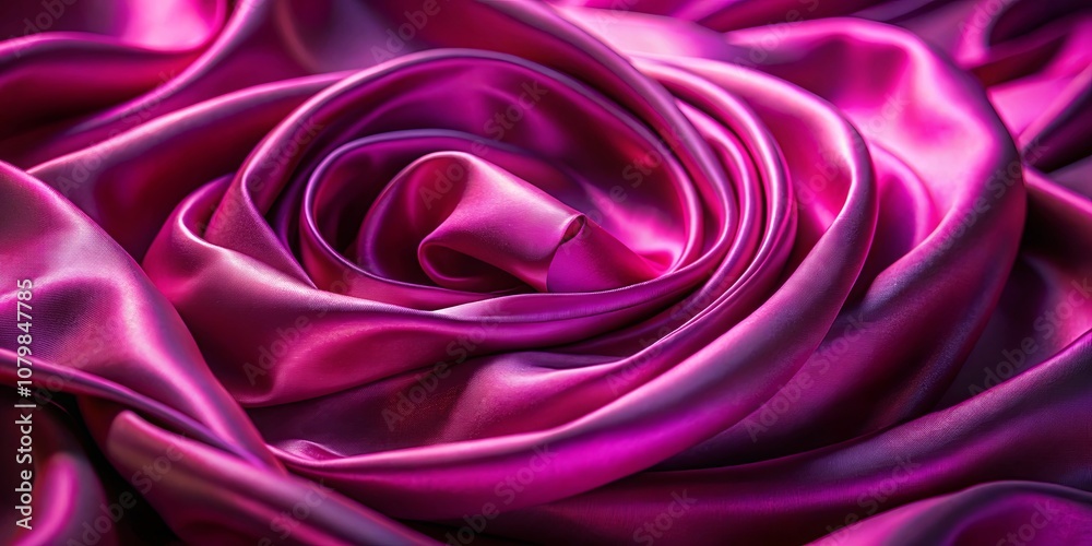 Obraz premium Abstract Draped Magenta Satin Fabric with Smooth, Sleek, and Luxurious Texture