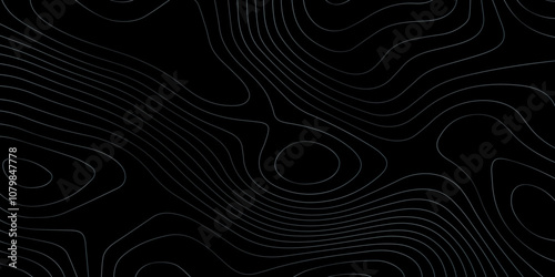 Abstract gradient multicolor on black background with Topographic line map pattern, Topographic map lines, contour background, wavy and curved lines background, Geographic map.	