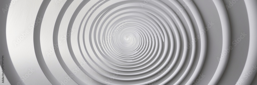 A spiral of white circles with a grey background A spiral of white circles with a grey background