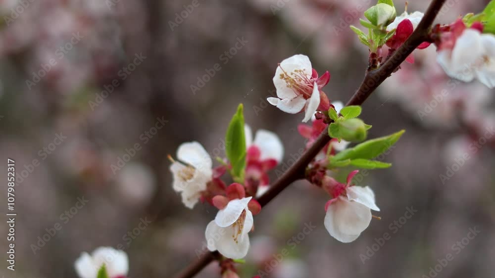 Blossoming cherry trees display delicate white flowers in the springtime park setting Blossoming cherry trees display delicate white flowers in the springtime park setting