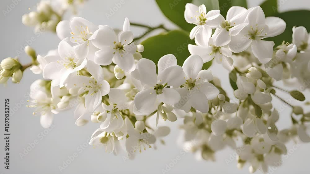 White Flowers Bloom Delicate and Fragrant, Nature's Beauty White Flowers Bloom Delicate and Fragrant, Nature's Beauty