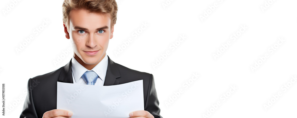 professional business person with blank paper professional business person with blank paper