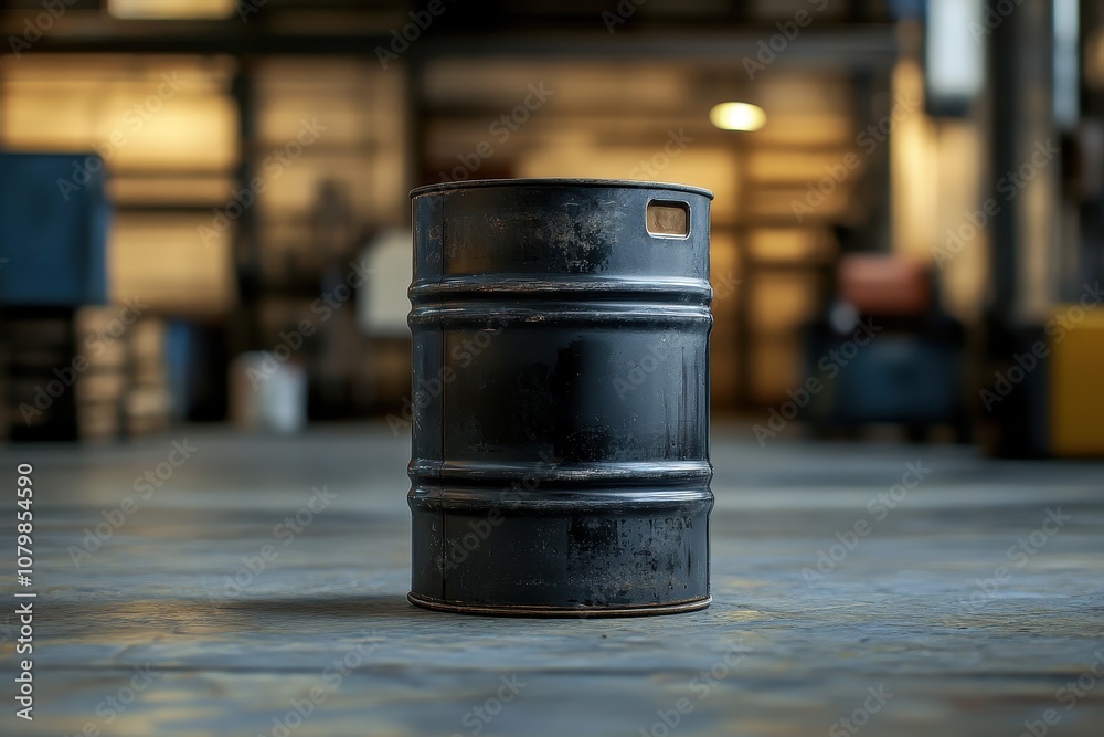 A close-up image of a black barrel. This image is ideal for themes of industry, manufacturing, or storage. A close-up image of a black barrel. This image is ideal for themes of industry, manufacturing, or storage.