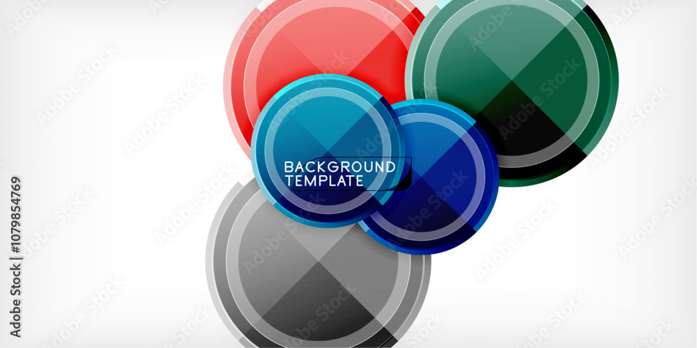 Abstract background - multicolored circles, trendy minimal geometric design, vector illustration Abstract background - multicolored circles, trendy minimal geometric design, vector illustration