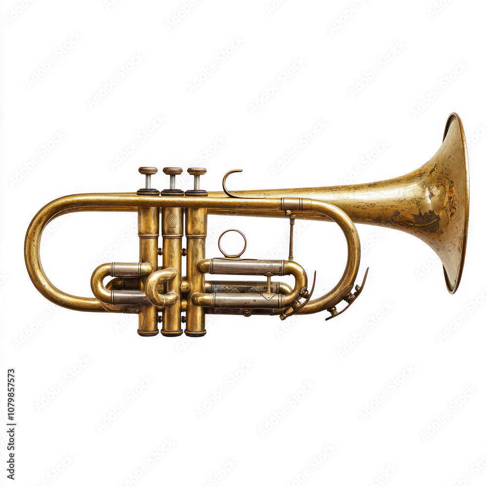 Obraz premium Brass full view isolated on transparent background