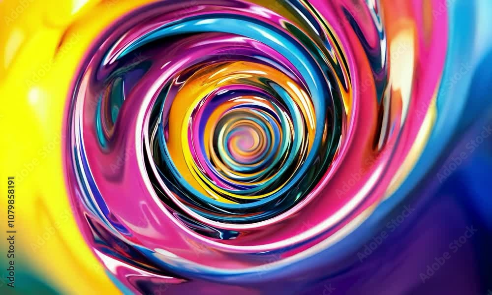 Interlocking spirals in neon colors