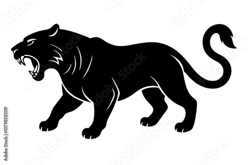 Tiger Roaring | isolated vector illustration on white background