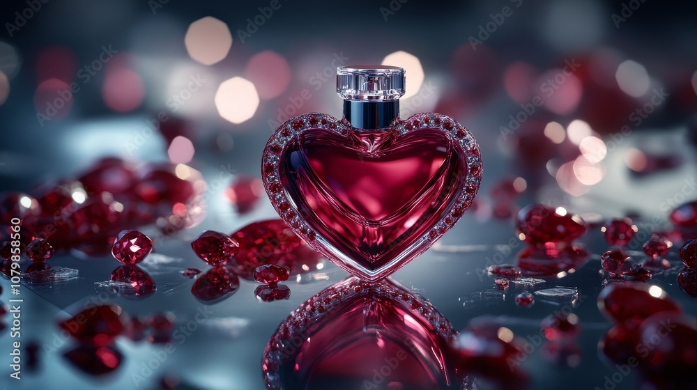 Heart-Shaped Perfume Bottle with Red Gems
Heart-Shaped Perfume Bottle with Red Gems
