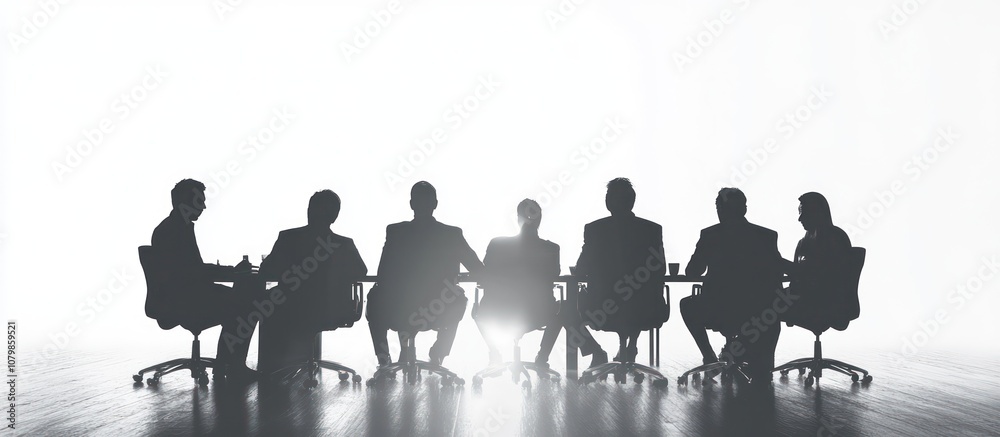 Silhouettes of Business Professionals in a Meeting Silhouettes of Business Professionals in a Meeting