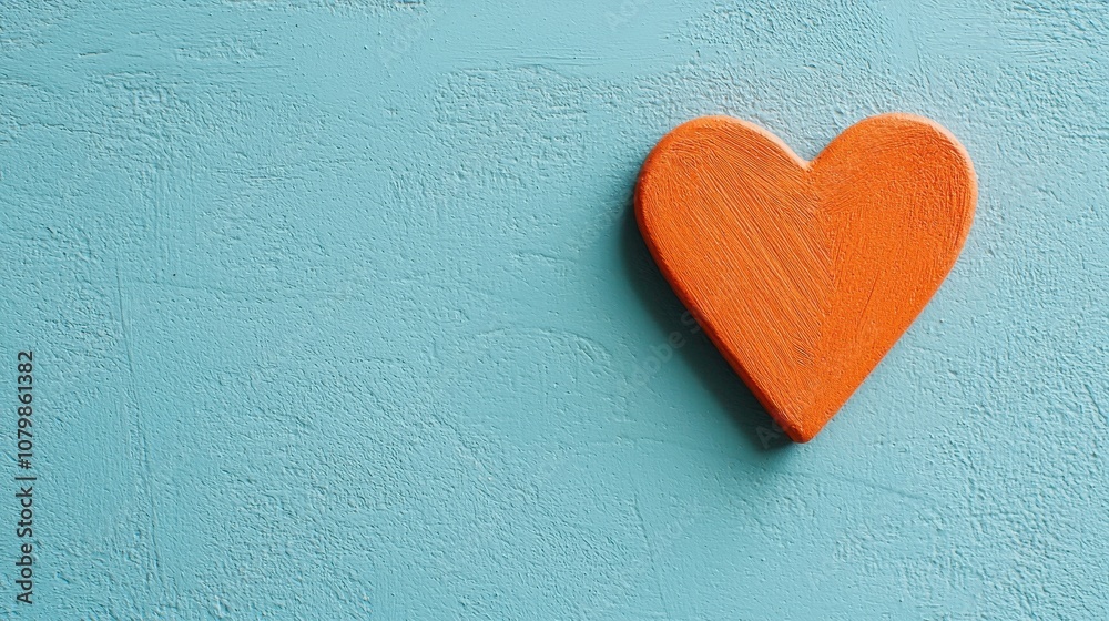 Expressing affection minimalist heart symbol vibrant blue background artistic concept close-up view for emotional impact Expressing affection minimalist heart symbol vibrant blue background artistic concept close-up view for emotional impact