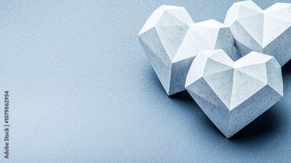 Minimalist heart symbols representing affection studio setting 3d objects calm environment top-down view for emotional expression Minimalist heart symbols representing affection studio setting 3d objects calm environment top-down view for emotional expression